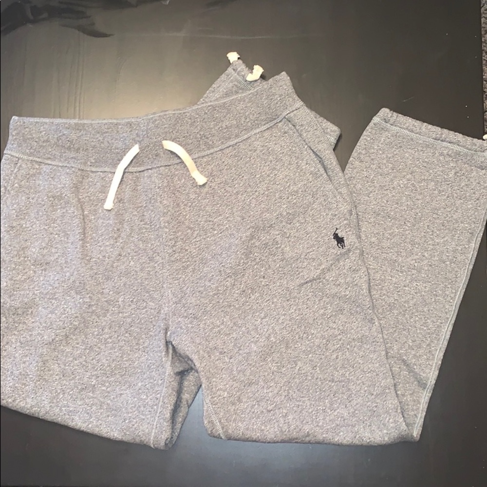 Men’s grey drawstring polo sweat pants